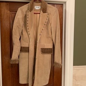 Vintage Suede/Leather long riding coat